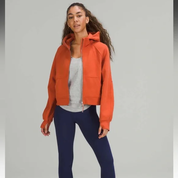 lululemon scuba oversize full zip Women's Orange Hoodie canyon orange M/L - Picture 2 of 10